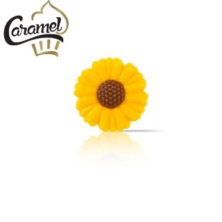 شوكولاته للتزيين على شكل ورد عباد الشمس باللون الاصفر  