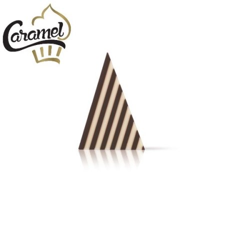 شوكولاته للتزيين على شكل مثلثات مخططة باللون الابيض و البني 
