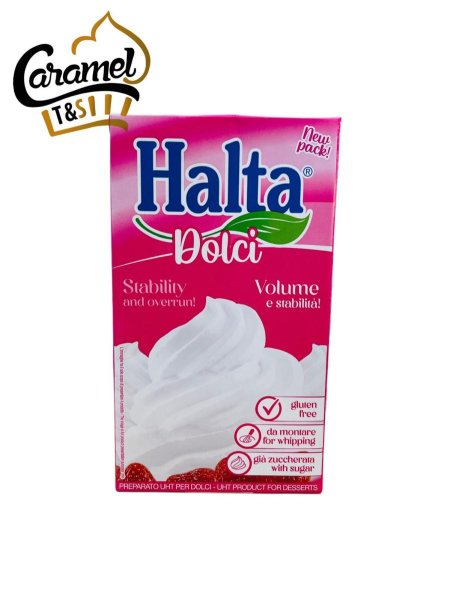 كريما خفق حجم 1 لتر شركة هالتا الايطالية "نسبة الدسم 28%"