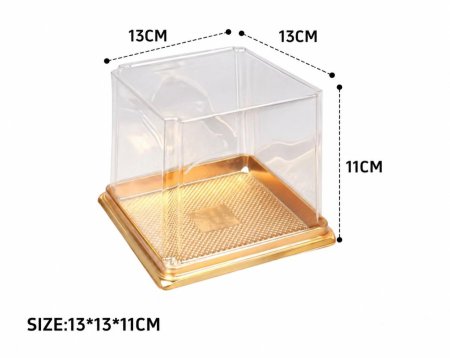 علب بلاستيك مع غطاء شفاف قياس 13 سم طول , 13 سم عرض و ارتفاع 11 سم