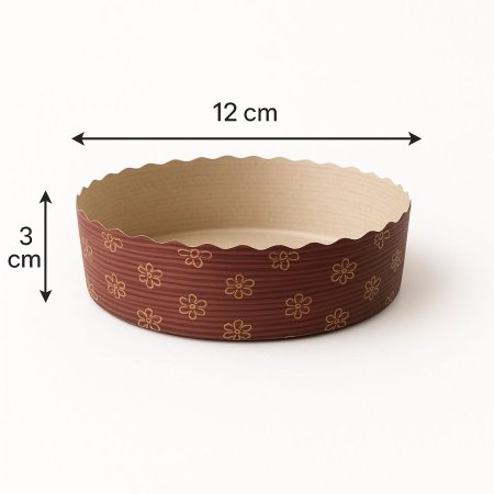 كرتون للخبيز للسوفليه و الديسباسيتو بالشكل الدائري قطر 12 سم " الرزمة 50 حبة"