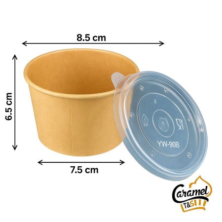 علب كرتون كرافت مع غطاء بلاستيك شفاف "الرزمة 50 علبة"